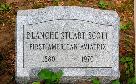 Blanche Stuart Scott Gravestone